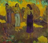 Поль Гоген Три таитянки на желтом фоне-1899